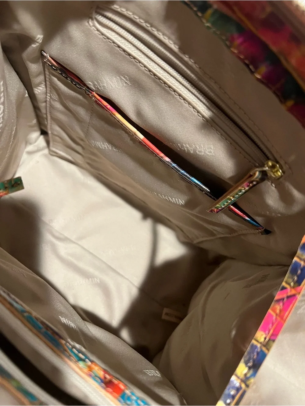 Brahmin Multicolor Croc-Embossed Satchel